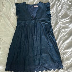 Pink Lily blue dress with shorts underneath, size m